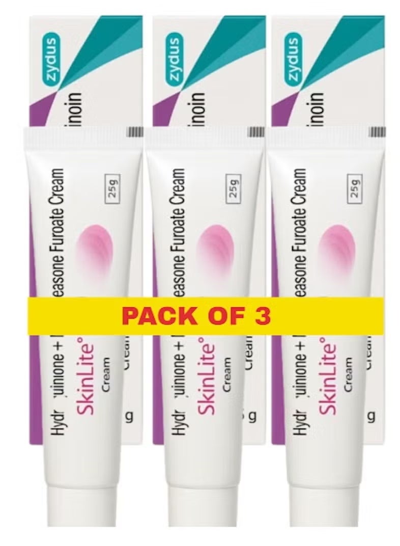 A pack of 3 Skinlight face creams for dark pigmentation and dark spots, 25 grams each. A cream for brightening and evening skin tone.